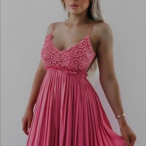 Pink Backless Maxi Dress